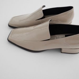 Zara | Low Heeled Square Toe Patent Loafers